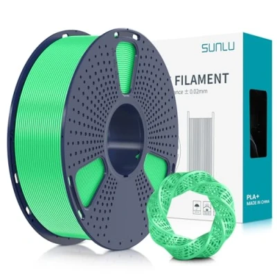 Imagen de SUNLU Filamento PLA+ 1.75 mm, para impresora 3d PLA Plus 1KG，Mejora de la resistencia,Neatly Wound, impresión PLA+, Precisión dimensional +/ 0.02mm, Verde