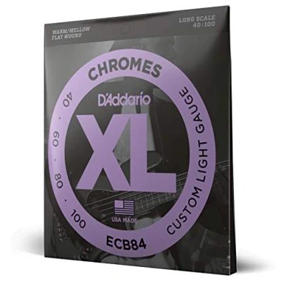 Imagen de D&#039;Addario ECB84 XL Chromes Custom Light (.040 .100) Electric Bass Guitar Strings