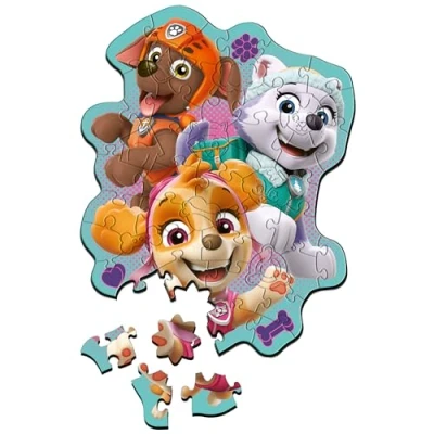 Imagen de Trefl Paw Patrol, un Divertido Grupo de perritos 50 Piezas, puzle Madera, Forma Irregular, 10 figuritas, Rompecabezas Moderno niños a Partir 5 años, Multicolor (20258)