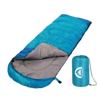 Imagen de SWTMERRY Saco de Dormir 4 Estaciones (Verano, Primavera, otoño, Invierno) Clima cálido y frío: Uso Ligero, Impermeable en Interiores Exteriores para niños Adultos Senderismo Mochilero Camping
