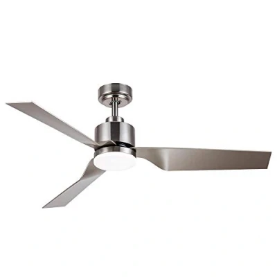 Imagen de Ventilador de techo 15W LED Integrado 5 Palas Mod. FLIP color plata 3 tonos luz. Mando a distancia incluido.