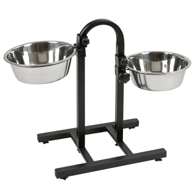 Imagen de Soporte incl. 2 comederos de 2800 ml, altura regulable en ambos lados