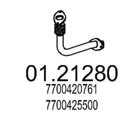 Imagen de MTS 01.21280 Tubo de escape 450 delante para silenciador intermedio RENAULT: Megane 1, 1 Classic, Scenic