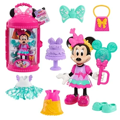 Imagen de Just Play Muñeca Minnie Mouse Fabulous Fashion Sweet Party Doll de 14 Piezas y Accesorios, Juego simulación, Juguetes para niños a Partir 3 años