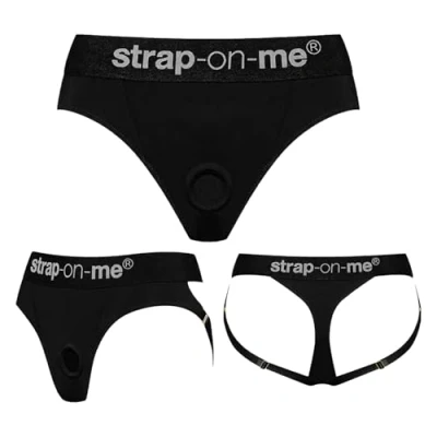 Imagen de strap on me Heroin Arnés Encaje y Microfibra Lencería Sexy Chic para Compatible con Todos los Consoladores Ventosa Talla M