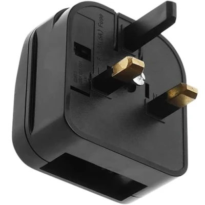 Imagen de adaptador de enchufe la UE a Reino Unido, Unido con fusible 5 A, tipo C G del 2 pines