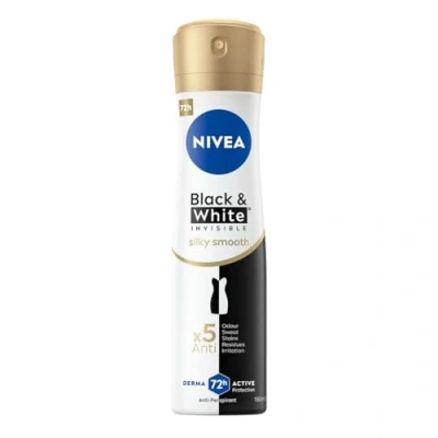 Imagen de NIVEA Black&amp;White 48 H Invisible Silky Smooth Antitranspirante en aerosol para mujer 150 ml
