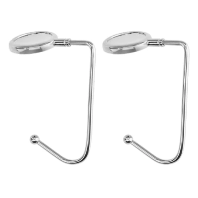 Imagen de kwmobile 2X Gancho de Bolso para Mesa Colgadores portátiles Escritorio Soportes Colgar Abrigo Paraguas Plata