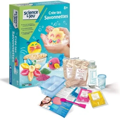 Imagen de Clementoni Science et jeu Lab Jabones esponjosos Laboratorio Infantil Juego científico versión Francesa, Fabricado en Italia, 8 años o más, Multicolor, 15 x 5.5 21cm (52532)