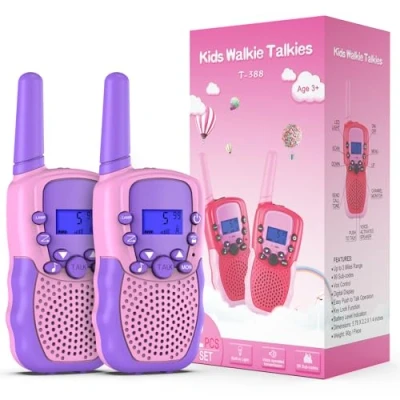 Imagen de Kearui Juguetes para Niños de 3 4 5 6 7 8 Años, Walkie Talkie Canales LCD Pantalla Larga Distancia 3KM, Juguete Regalos o Niñas a12 Años