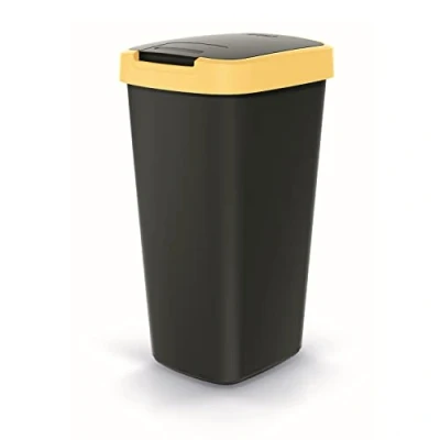 Imagen de Keden Compacta Q Cubo de basura con tapa abatible y basculante (25 L, plástico), color negro