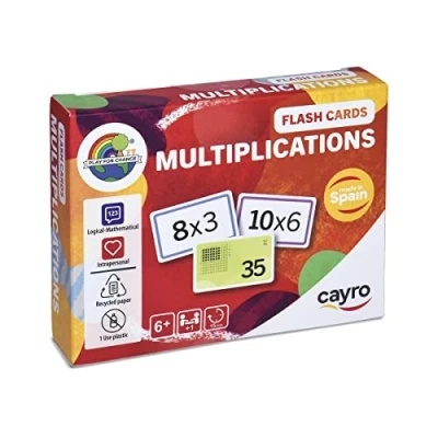 Imagen de Cayro Flash Cards Multiplications Juego de Cartas Multiplicar Tablas del 1 al 10 Aprende Forma Divertida Matemáticos