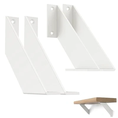 Imagen de Chas Bete escuadras para estanterias blancas, soporte balda metalicas antiguos, angulos de servicio pesado 20cm 4Piezas