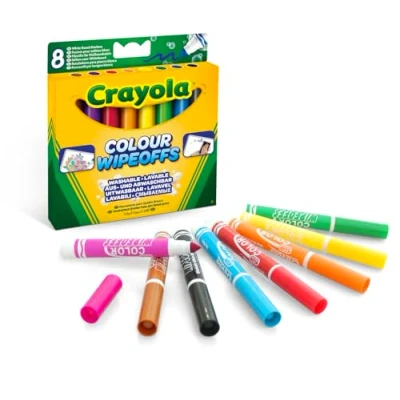 Imagen de Crayola Rotuladores para Pizarra Blanca, Lavables y Seguros, 8 Colores Brillantes, 03 8223