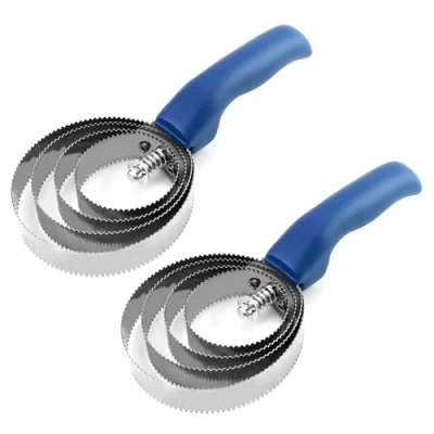 Imagen de QWORK® 2 Piezas Peine de Acero Inoxidable para Caballos, Cepillo 4 Anillas, con Mango Suave al Tacto