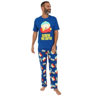 Imagen de South Park Conjunto de pijama largo Cartman para hombre, azul, XXL