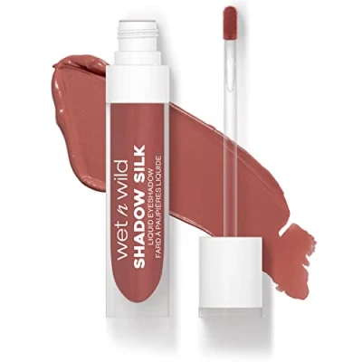 Imagen de Wet n Wild Sombra de Ojos Líquida Shadow Silk, óptima Pigmentación con Acabado Brillante, Seca Rápidamente, Fácil Aplicar Aplicador Varita, Tono Mauve Over Pink
