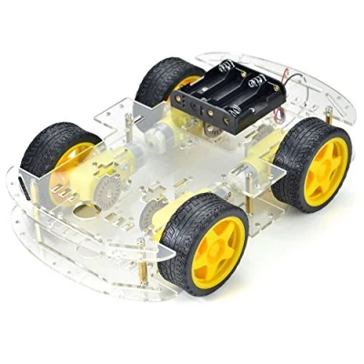 Imagen de DollaTek Smart Motor Robot Car Battery Box Kit de Chasis Speed ​​Encoder para Arduino Cuatro Llantas