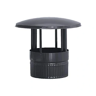 Imagen de Sombrerete en color negro vitrificado 900C Ø120 mm Rosetón para conductos de estufas y chimeneas