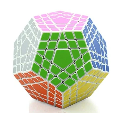 Imagen de Gobus ShengShou 5x5 megaminx Dodecaedro Gigaminx Cube 12 Superficie, 5 dificultad de Estrella (Blanco)