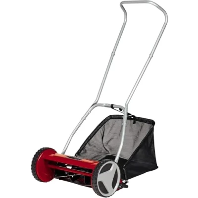 Imagen de Einhell Cortacésped manual GC HM 400 (para hasta 250 m2, husillo de corte con rodamiento bolas 5 cuchillas acero alto valor, ajuste altura 4 niveles 13 37 mm, colector 27l)