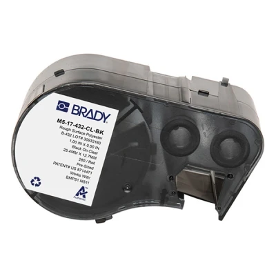 Imagen de Brady M5 17 432 CL BK etiquetas de poliéster negro sobre transparente 12,7 mm x 25,4 (original)