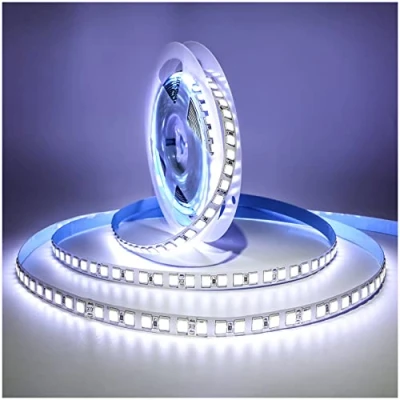 Imagen de Tesfish Tiras de luz LED 24V, Blanco 6000K 5M 5054 IP20 120 LEDs/M 600 LEDs en Total Súper Brillante Luces para Dormitorio, Decoración Cocina