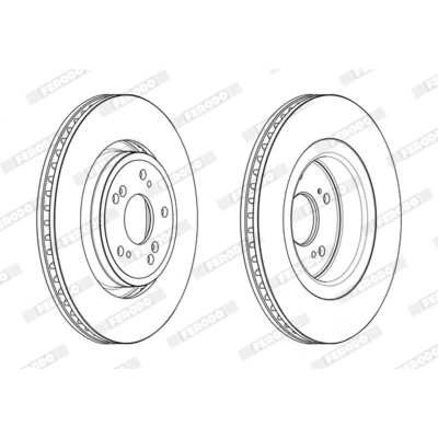 Imagen de FERODO DDF2657C Disco de freno 315 28 5 114,3 ventilado revestido sin tornillos HONDA: CR V 4