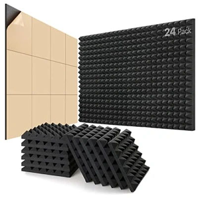 Imagen de Paneles Acusticos Adhesivos, 24 Piezas Espuma Acustica, 30 X 5cm, Insonorizacion Acustica Pared, Acoustic Panel para Gaming, Podcast, Studio