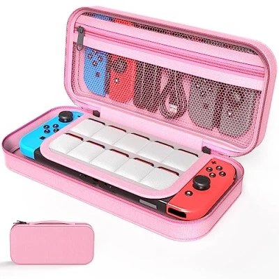 Imagen de funda de transporte compatible con Nintendo Switch/Switch OLED, blanda viaje portátil para Switch Accesorios y Consola