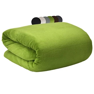 Imagen de Beautissu Aurelia Manta de Sofa 220x240 cm Suave para el o Cama Microfibra como Colcha Cubrecama Verde Todas Las Temporadas