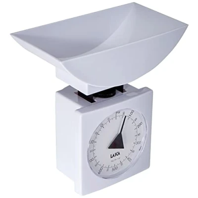 Imagen de Balanza de cocina mecánica con BOL Laica K 711 pesa hasta 1kg. color blanco, diseño clásico.