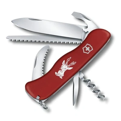 Imagen de Victorinox, Hunter, Navaja Multiuso Suiza, Cuchillo bolsillo, Regalo, 12 Funciones, Hoja grande, Sacacorchos, Bloqueable