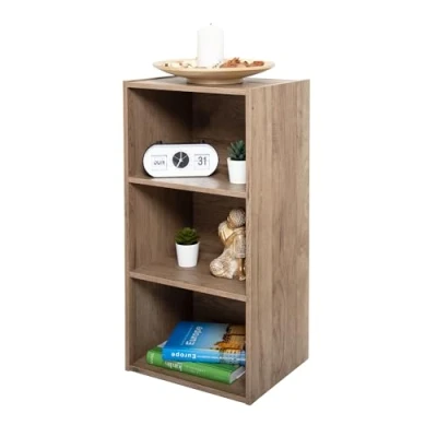 Imagen de Iris Ohyama, Librería Mediana de 3 Niveles/estantería Madera/estantería Cubo/Armario Libros/Armario con estantes, Diseño,Modular, Oficina, Casa Module Shelf MDB Marrón Ceniza