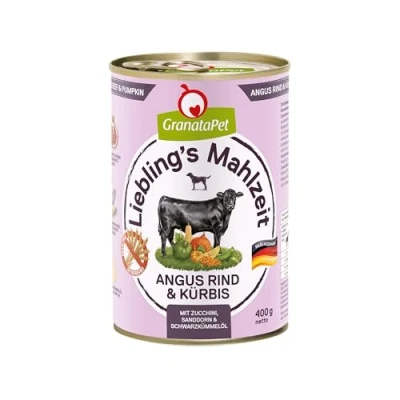 Imagen de GranataPet Liebling&#039;s Mahlzeit Angus Rind &amp; Pumpbis, Nassfutter für Hunde ohne Getreide Zuckerzuzuzufüme, Vollfutter 6 x 400 g