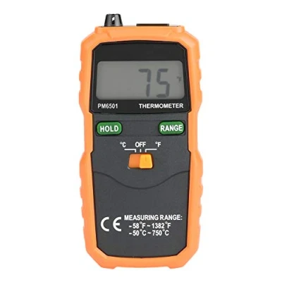 Imagen de termometro termopar + Termómetro digital termopar, PEAKMETER PM6501 Medidor de Temperatura con sonda sensor tipo K Industrial