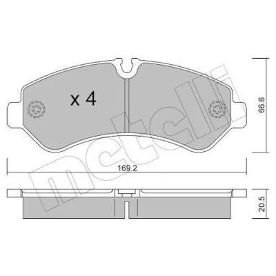 Imagen de METELLI 22 1276 0 Juego de pastillas freno preparado para indicador desgaste MERCEDES BENZ: Sprinter 5 t Camión plataforma / Chasis