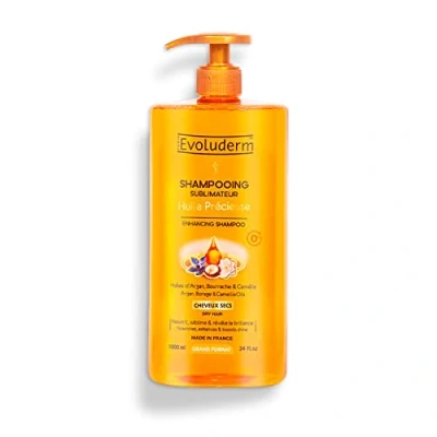 Imagen de EVOLUDERM Champú sublimador aceite precioso 1000 ml 96% de origen natural vegano Fabricación francesa