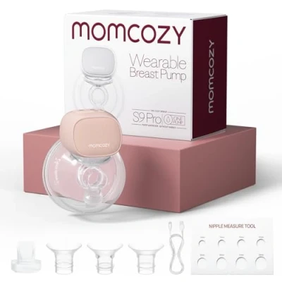 Imagen de Momcozy S9 Pro Sacaleches Electricos Actualizados, Manos Libres con Pantalla LED, Extractor de Leche Eléctrico Portátil 2 Modos y 9 Niveles (Pink, 1 Pack)