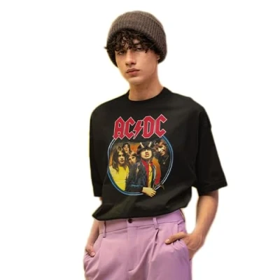 Imagen de AC/DC MEACDCRTS053 Camisetas, Negro, XL para Hombre
