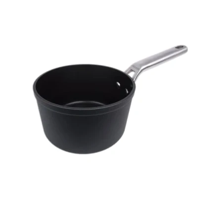 Imagen de Arcos Serie Samoa Cazo Antiadherente 16 cm y 1,5 L Aluminio Forjado Full Induction Mango Acero Inoxidable Efecto Frio Sistema ahorro energético Apta lavavajillas Color Negro