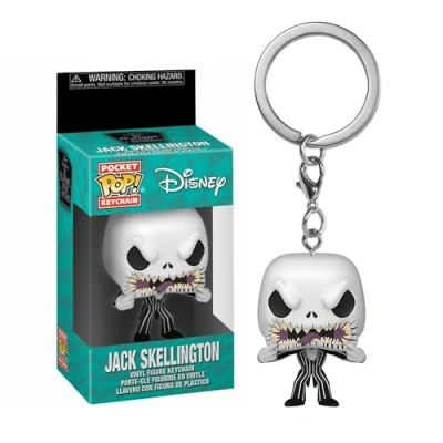 Imagen de Funko Pop! Keychain: Disney The Nightmare Before Christmas Jack Skellington (scary Face) Minifigura de Vinilo Coleccionable Llavero Original Relleno Calcetines Idea Regalo