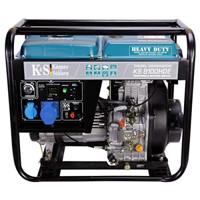 Imagen de Könner &amp; Söhnen KS 8100HDE generador de corriente, 14 CV, motor diésel 4 tiempos, arranque electrónico, precalentador, AVR,1 x 16 A, 1 32 A (230 V) 6 kW