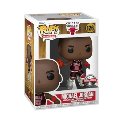 Imagen de Funko Pop! NBA: Chicago Bulls Michael Jordan with Jordans (Blk Enamel Pinstripe Jersey) Figura de Vinilo Coleccionable Idea Regalo Mercancia Oficial Juguetes para Niños y Adultos