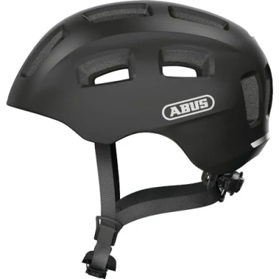Imagen de ABUS Casco de bicicleta Youn I 2.0 con luz para niños, adolescentes y jóvenes niñas niños negro mate, talla S
