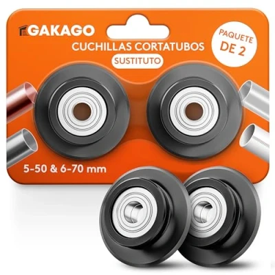 Imagen de Cuchillas de recambio Gakago Ror Para 5 50mm y 6 70mm (pack 2) todos los metales comunes como acero inoxidable, cobre, aluminio, o plástico (p.ej. PVC &amp; PE)