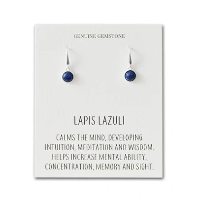 Imagen de Aretes colgantes de lapislázuli con tarjeta cotización