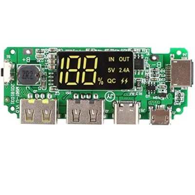 Imagen de Fasizi 18650 Board Dual USB 5V 2.4A Módulo móvil placa de carga batería litio con sobrecarga y sobredescarga, protección contra cortocircuitos, DIY