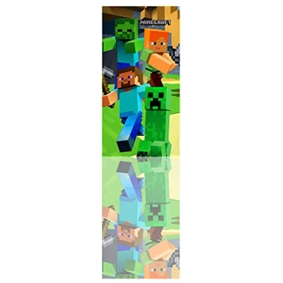 Imagen de Toalla de playa Minecraft grande 70 x 140 cm 100% algodón modelo Steve Alex Creeper. piscina oficial