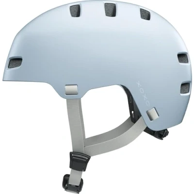 Imagen de ABUS XOXO casco de ciclista, urbano en look skater, para monopatín, bicicleta, scooter, con mentonera optimizada, adolescentes y adultos, talla L, azul